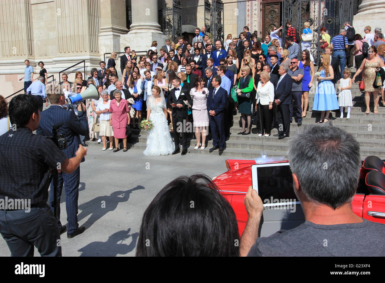 Un mariage, Saint Stephen's Basilica, Budapest, Hongrie Banque D'Images