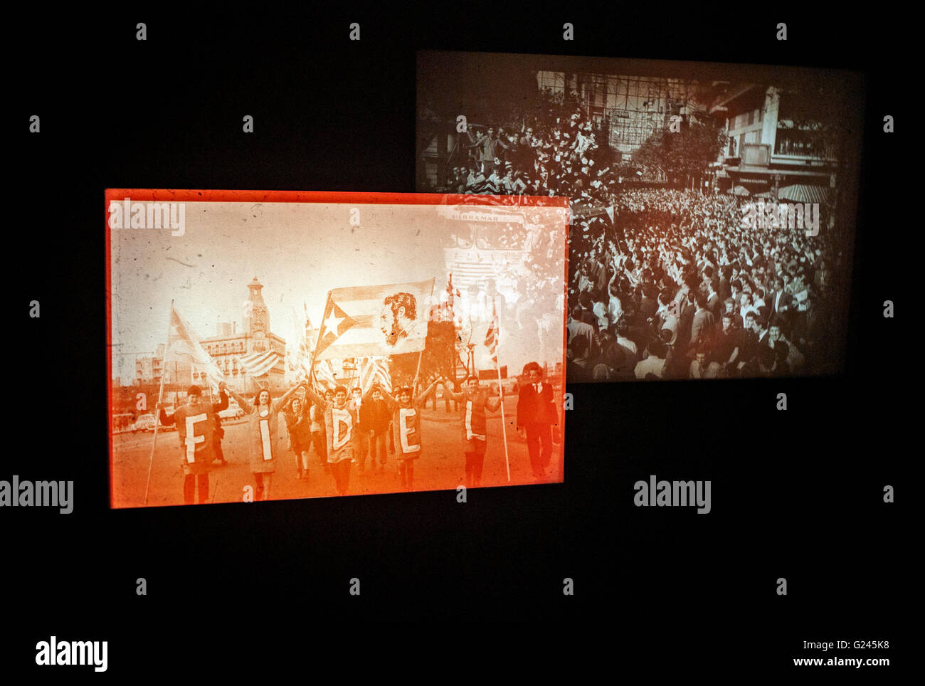 Des projections de diapositives de Saul Leiter images à la Photographers Gallery London diaporamas exposition interactive Banque D'Images