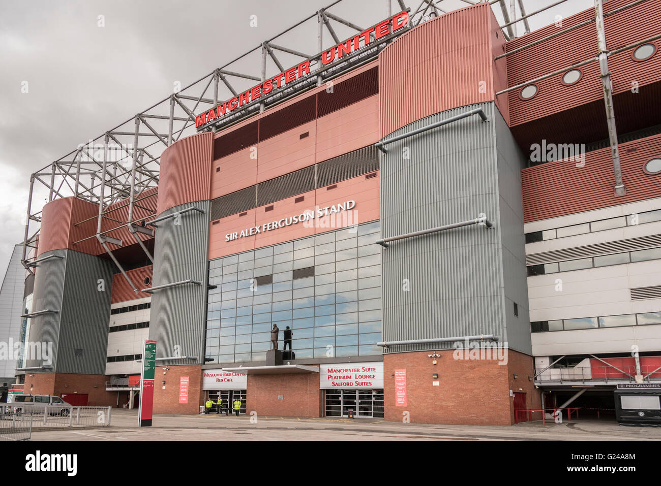 Le terrain de football Manchester United stade Old Trafford. Banque D'Images