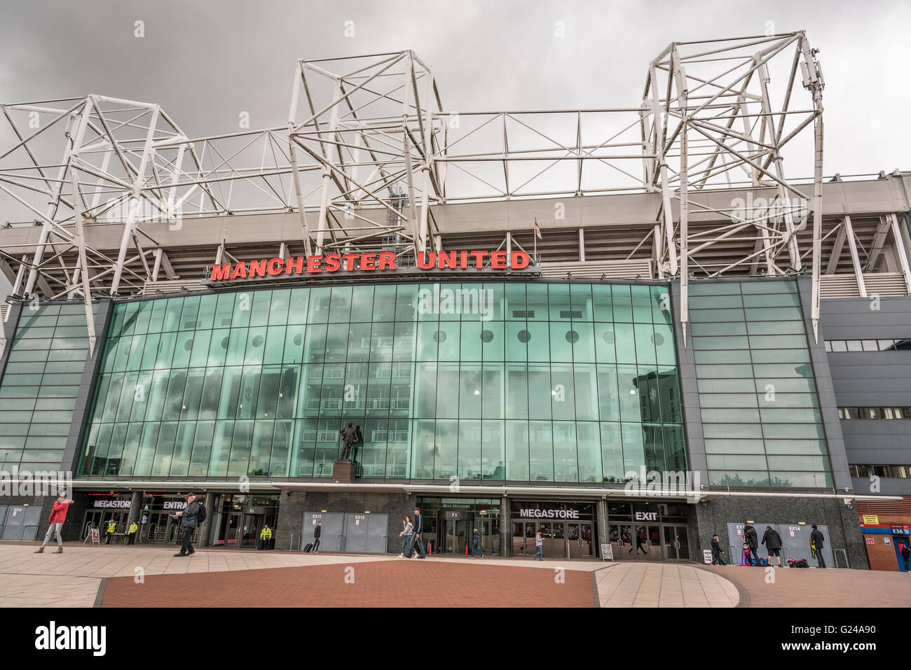 Le terrain de football Manchester United stade Old Trafford. Banque D'Images