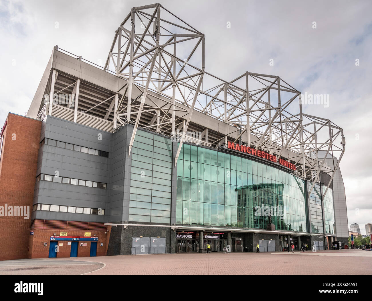 Le terrain de football Manchester United stade Old Trafford. Banque D'Images