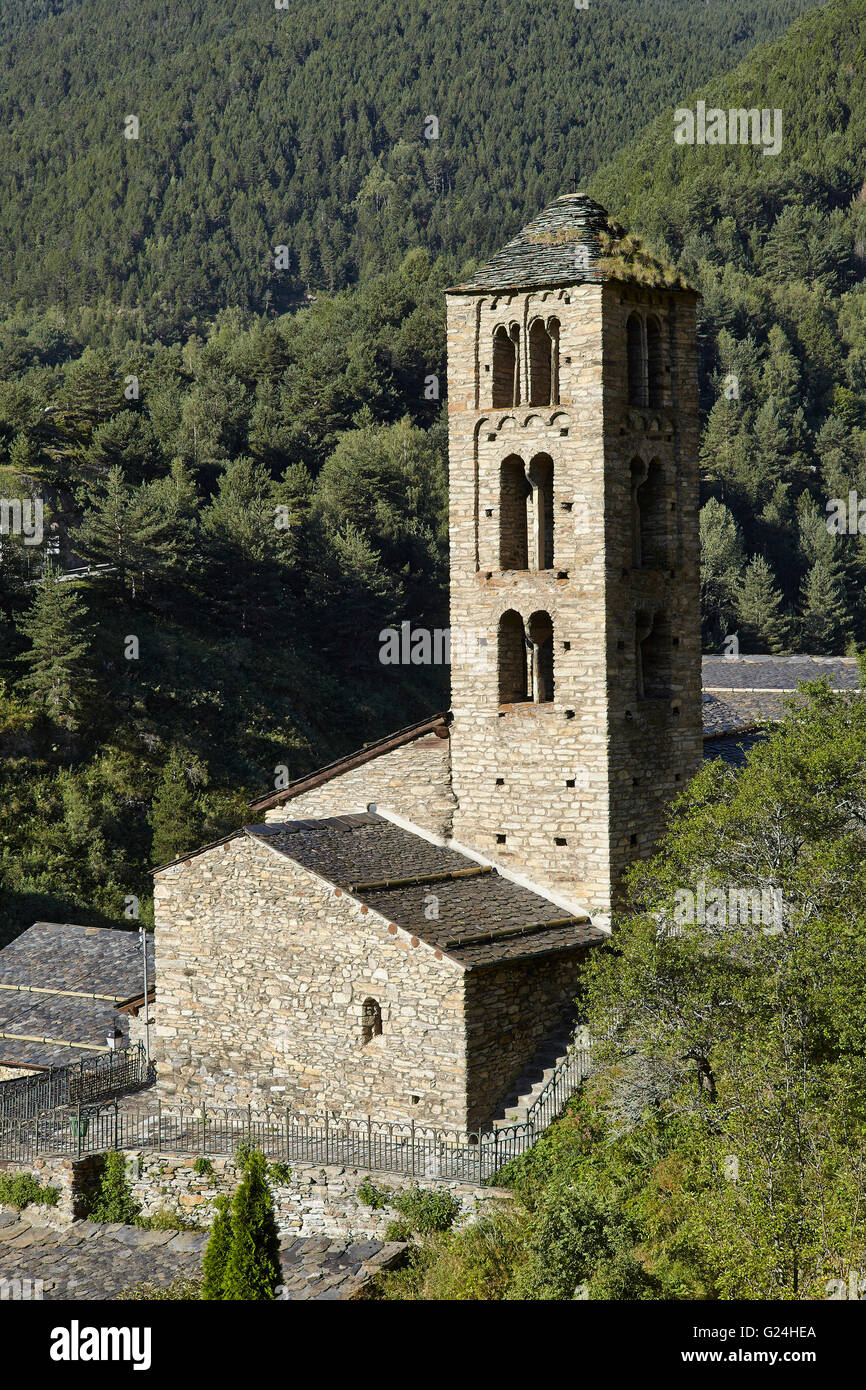 Église de Sant Climent. Pal. La Massana. L'Andorre. Banque D'Images