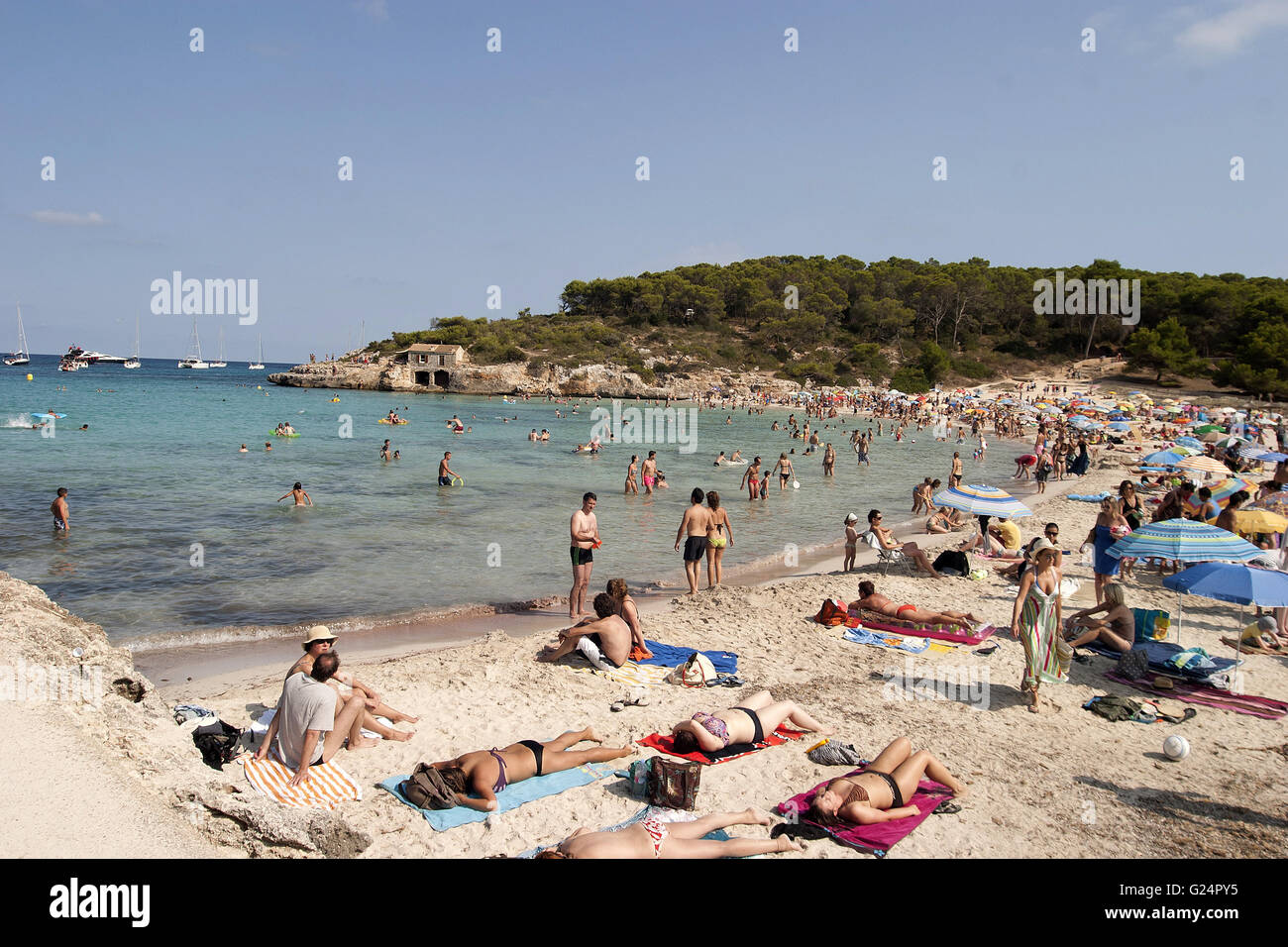 Une belle vue sur la plage, Palma de Majorque, Palma di Maiorca, été, Tourisme, vacances, détente, plage, mer Banque D'Images