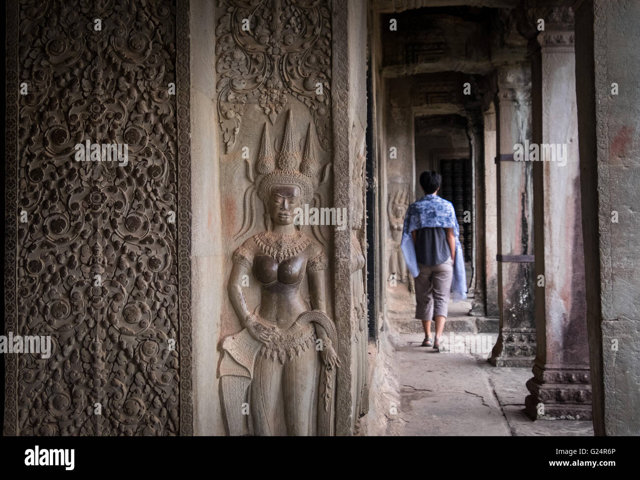 Le tourisme à Angkor Wat Banque D'Images