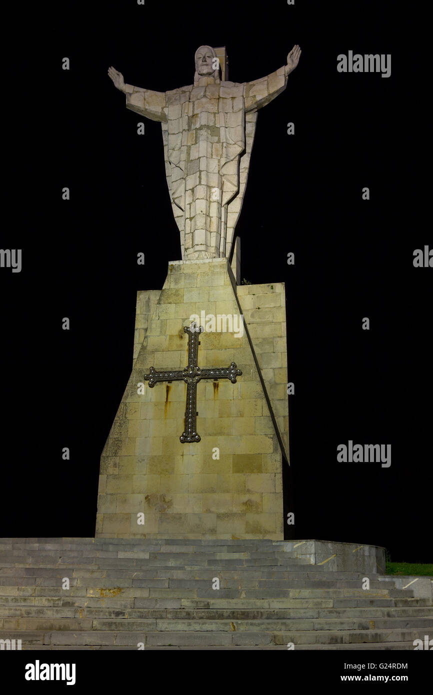 Statue religieuse sculpté dans la pierre Banque D'Images