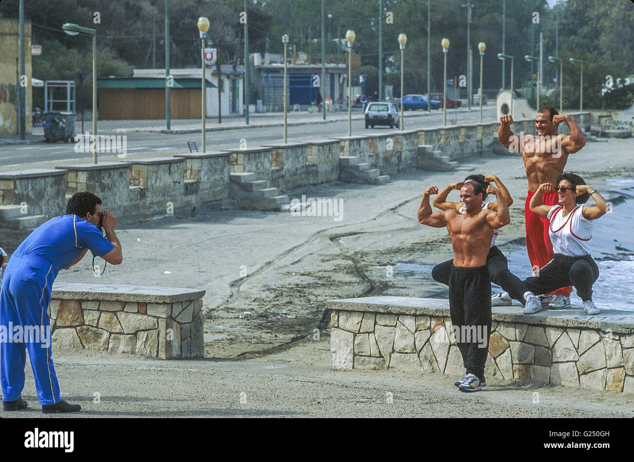 Les bodybuilders fiers à San Catald (Pouilles) Banque D'Images