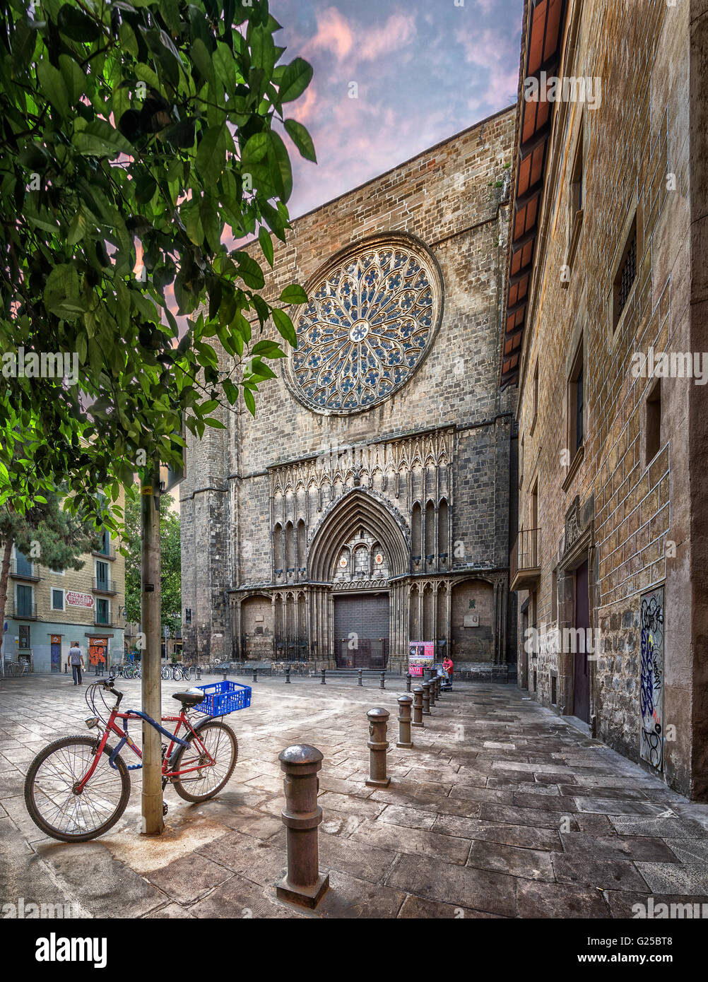 Esglesia de Santa Maria del Pi, Barri Gotic Barcelone Espagne Banque D'Images