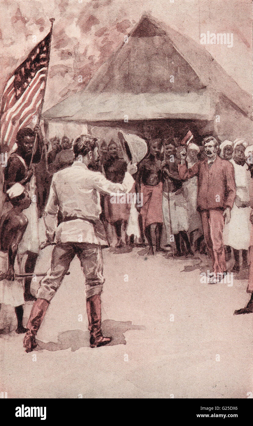 Réunion de Henry Morton Stanley & Dr Livingstone, 1871 Banque D'Images