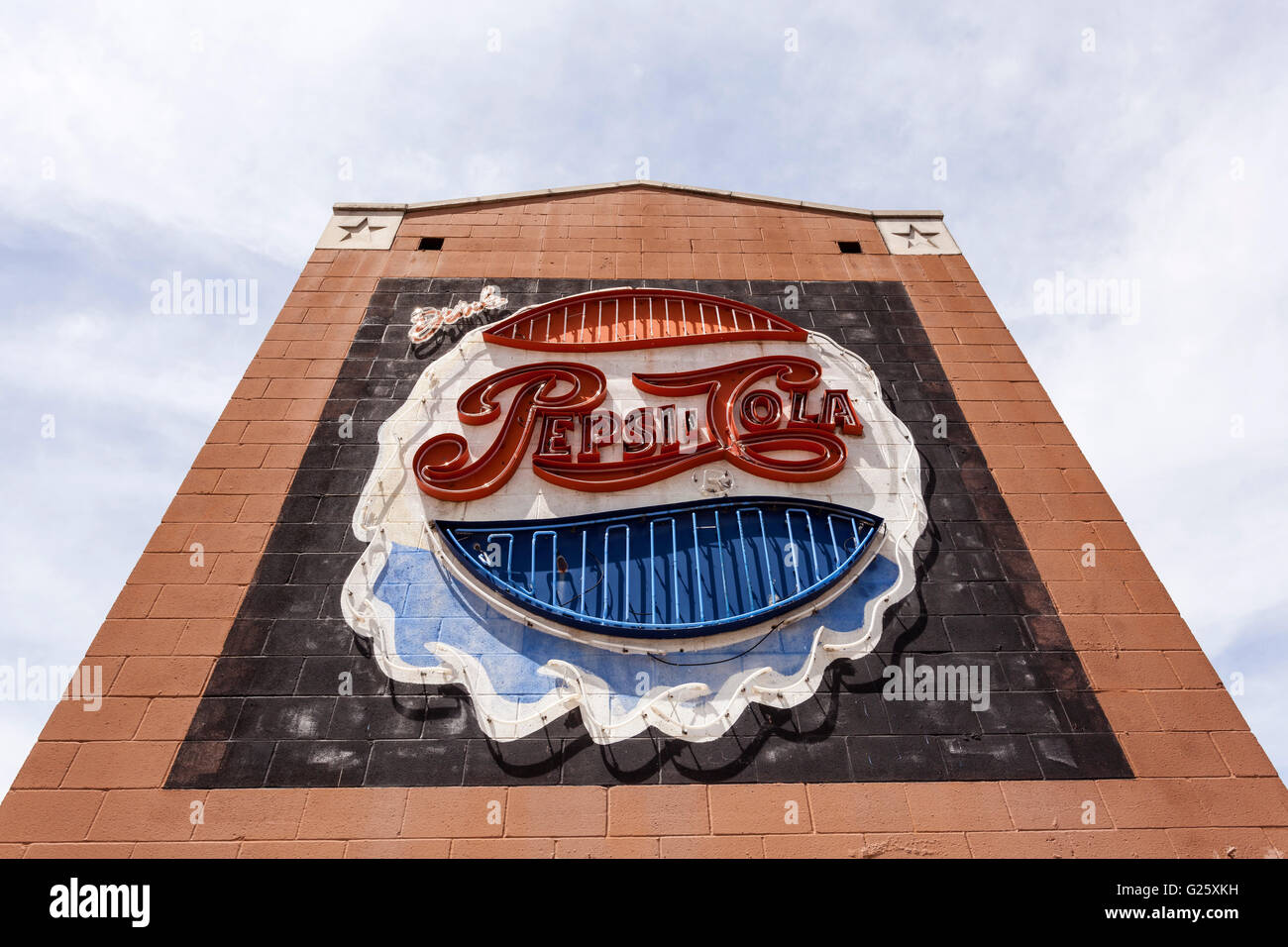 Ancien commercial Pepsi Cola à Dallas, États-Unis Banque D'Images
