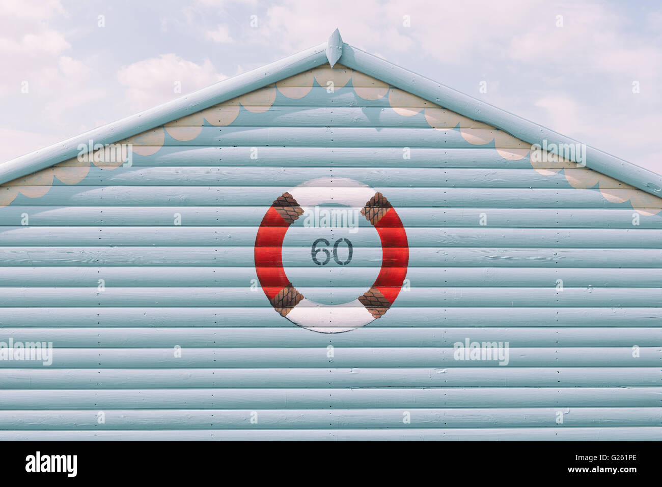 Cabane de plage bleue. Banque D'Images