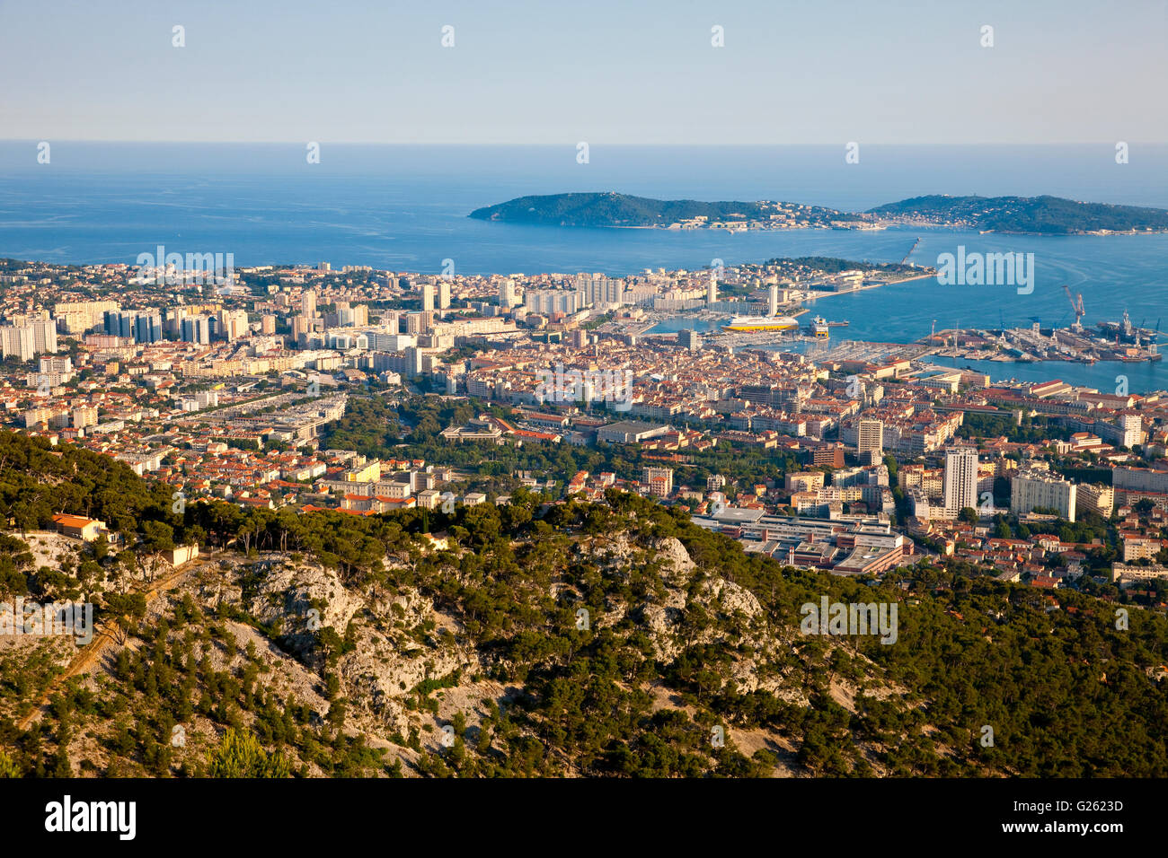Toulon, France à la soirée Banque D'Images