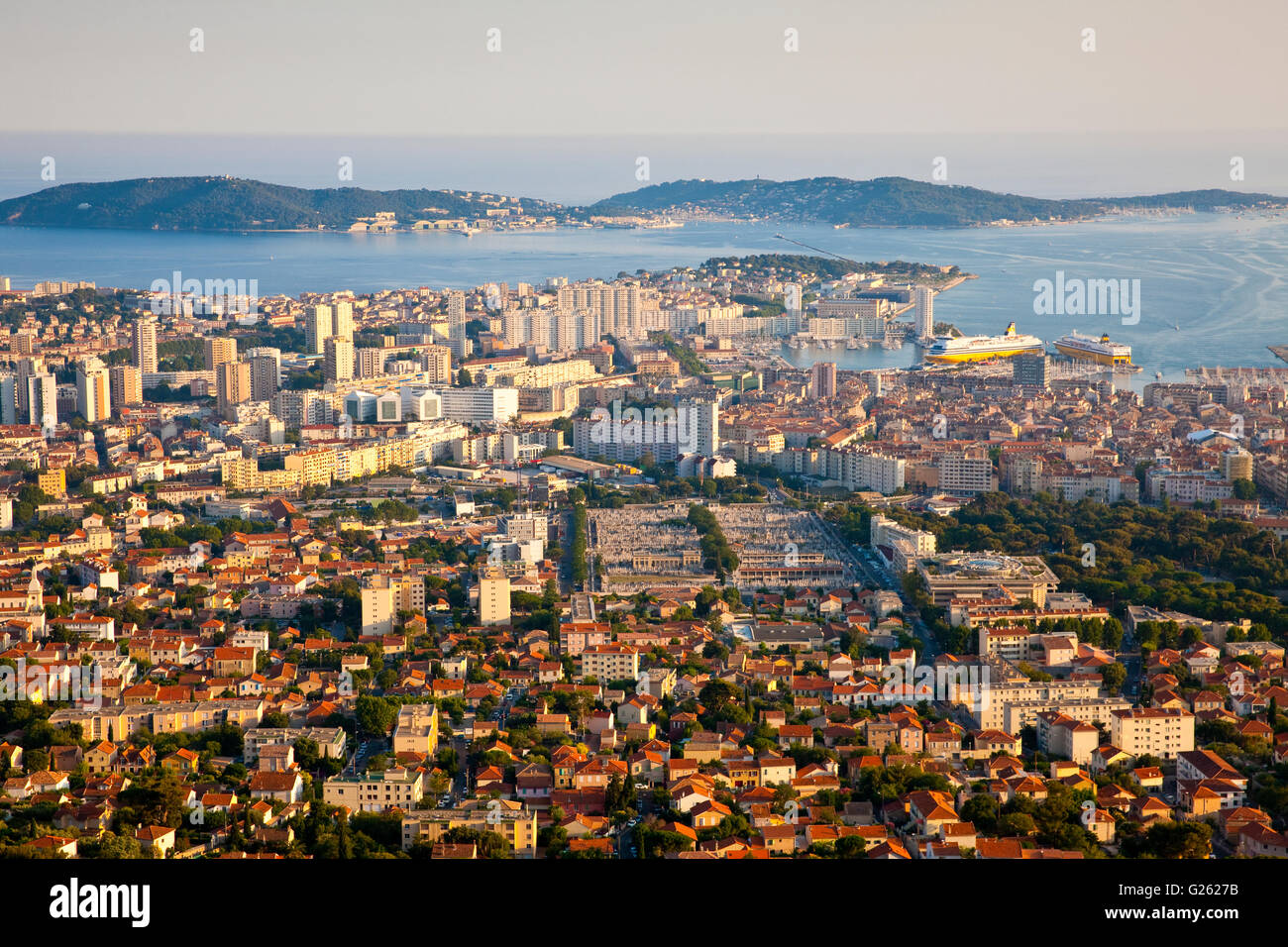 Toulon, France à la soirée Banque D'Images