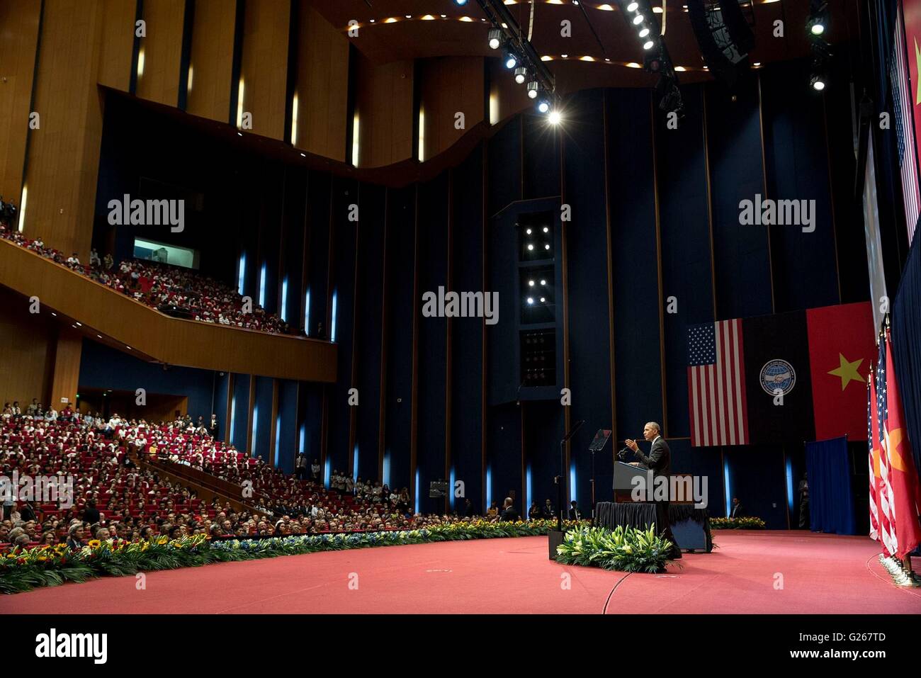 Ho Chi Minh Ville, Vietnam. 24 mai, 2016. Président américain Barack Obama prononce une allocution à la Convention nationale le 24 mai 2016 Centre de Hanoi, Vietnam Crédit : Planetpix/Alamy Live News Banque D'Images
