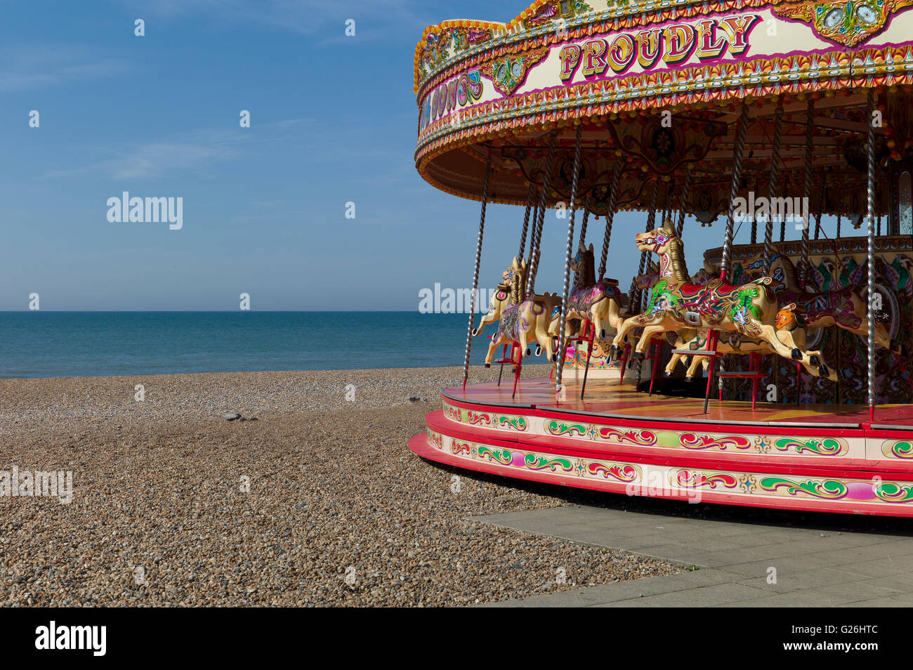 Seaside carousel vide, Brighton, UK Banque D'Images