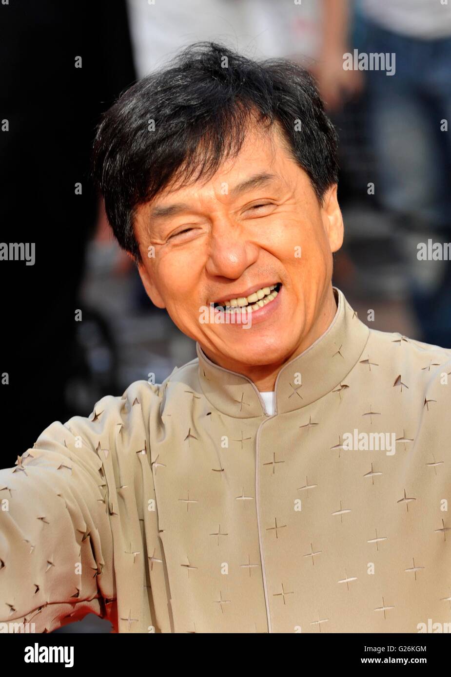 Jackie Chan à la première de Gala Karaté Kid a tenu à l'Odéon, Leicester Square, Londres Banque D'Images