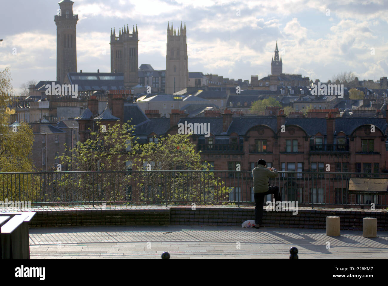 Vue sur toits de park circus de Garnethill, Glasgow, Ecosse, Royaume-Uni. Banque D'Images