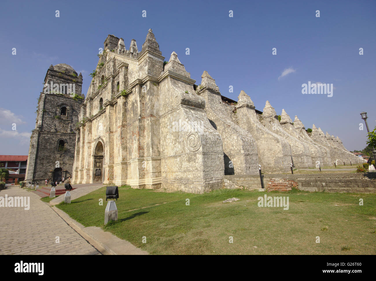 Église de Paoay, près de Laoag, dans le nord de Luzon, Philippines Banque D'Images