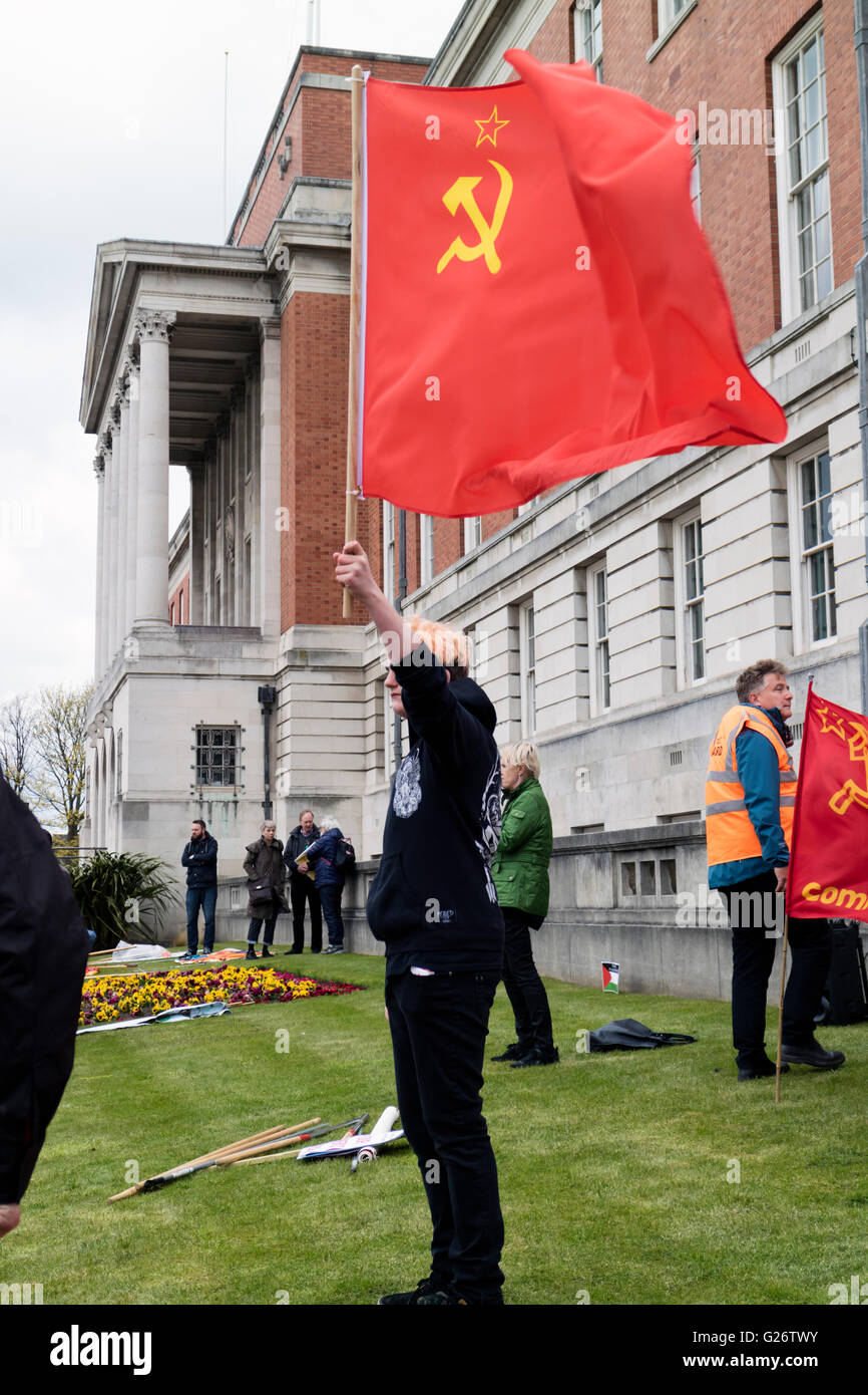Chesterfield Derbyshire peut annuelle du travail jour/mars rally à travers des rues de l'Angleterre Banque D'Images