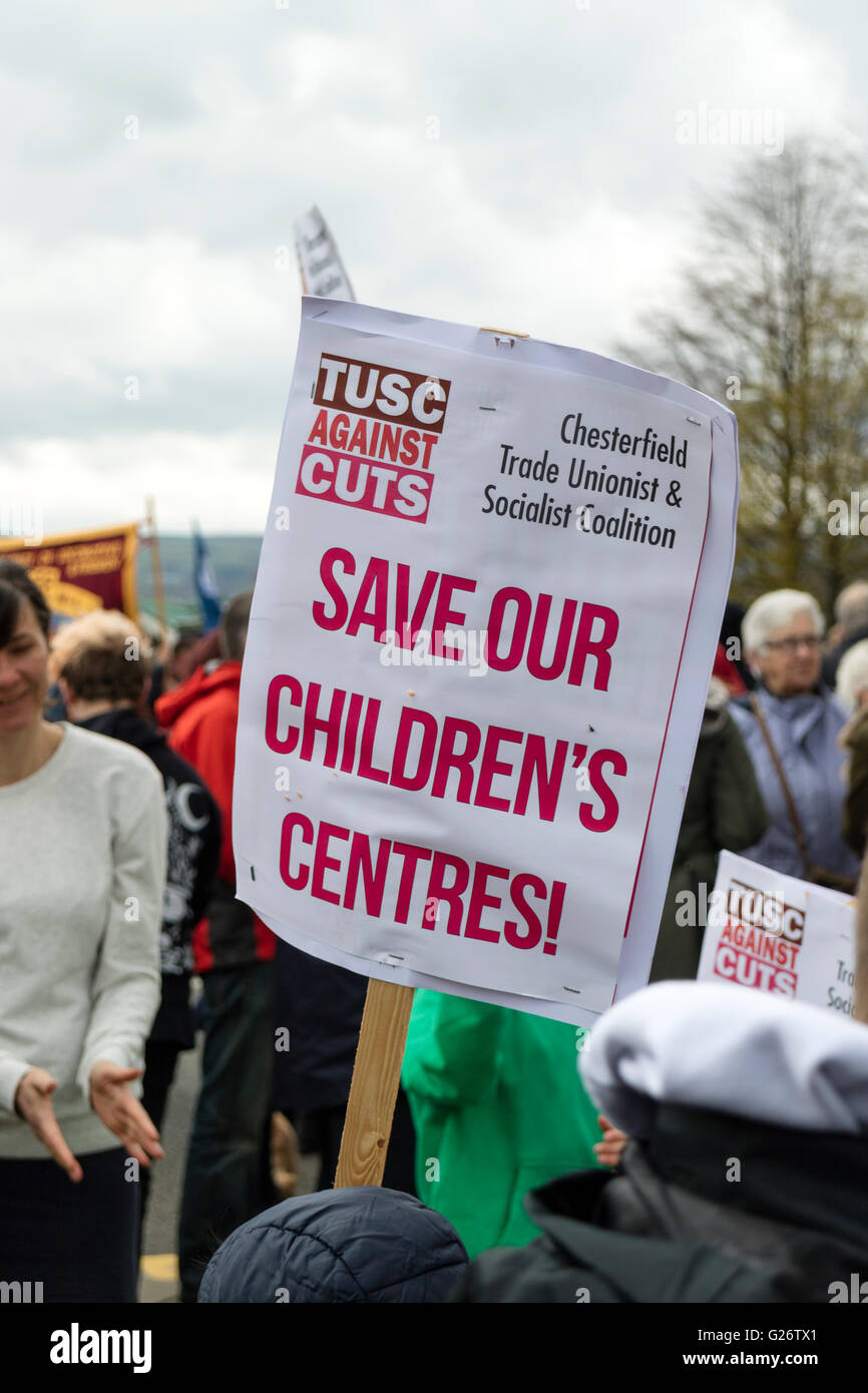 Chesterfield Derbyshire peut annuelle du travail jour/mars rally à travers des rues de l'Angleterre Banque D'Images