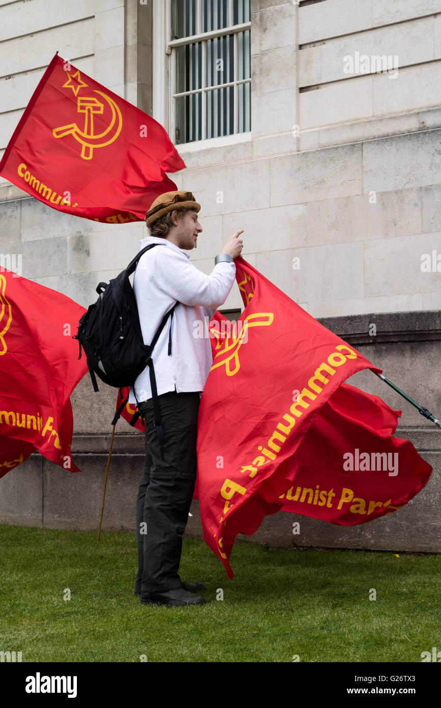 Chesterfield Derbyshire peut annuelle du travail jour/mars rally à travers des rues de l'Angleterre Banque D'Images