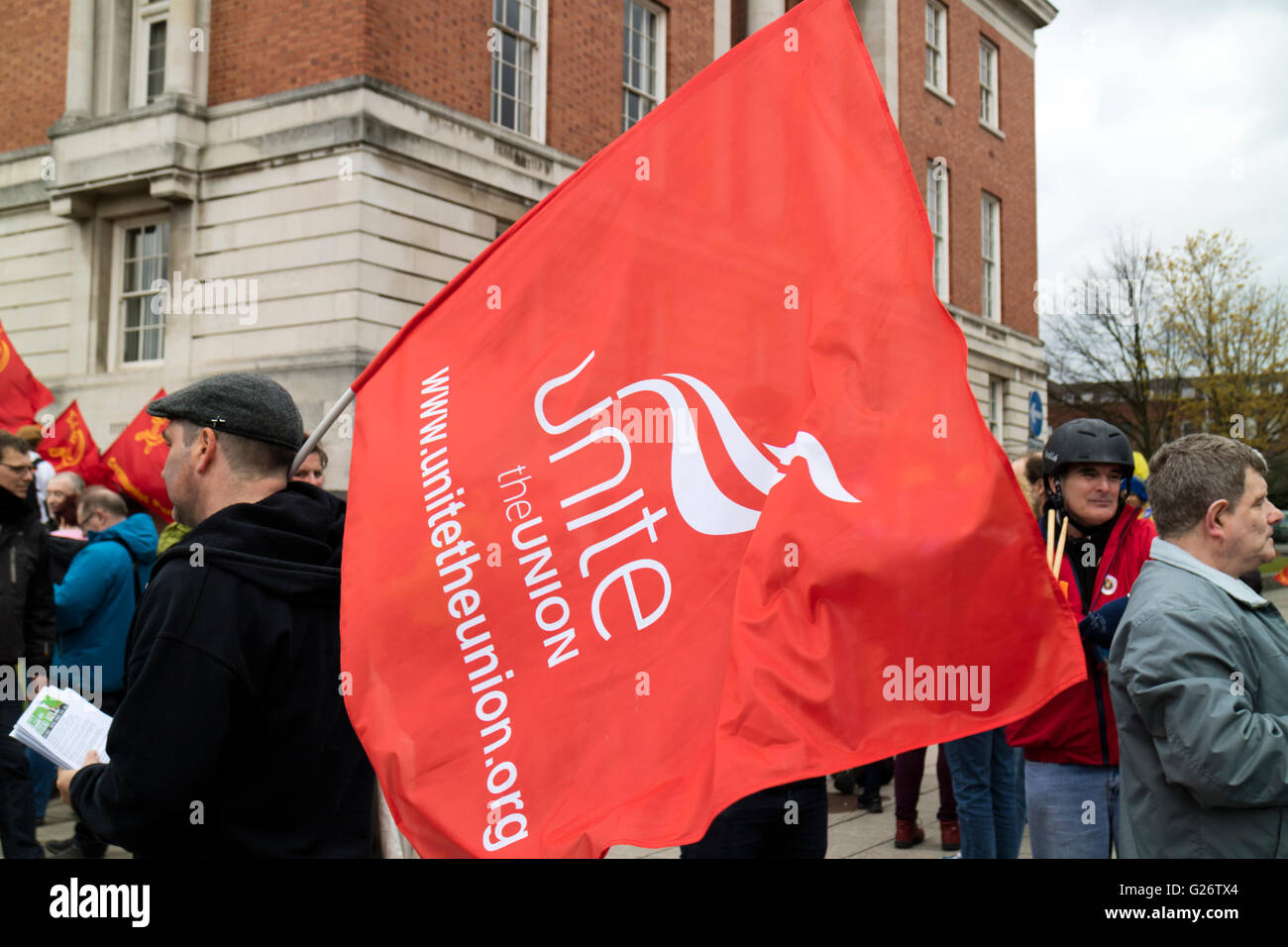 Chesterfield Derbyshire peut annuelle du travail jour/mars rally à travers des rues de l'Angleterre Banque D'Images