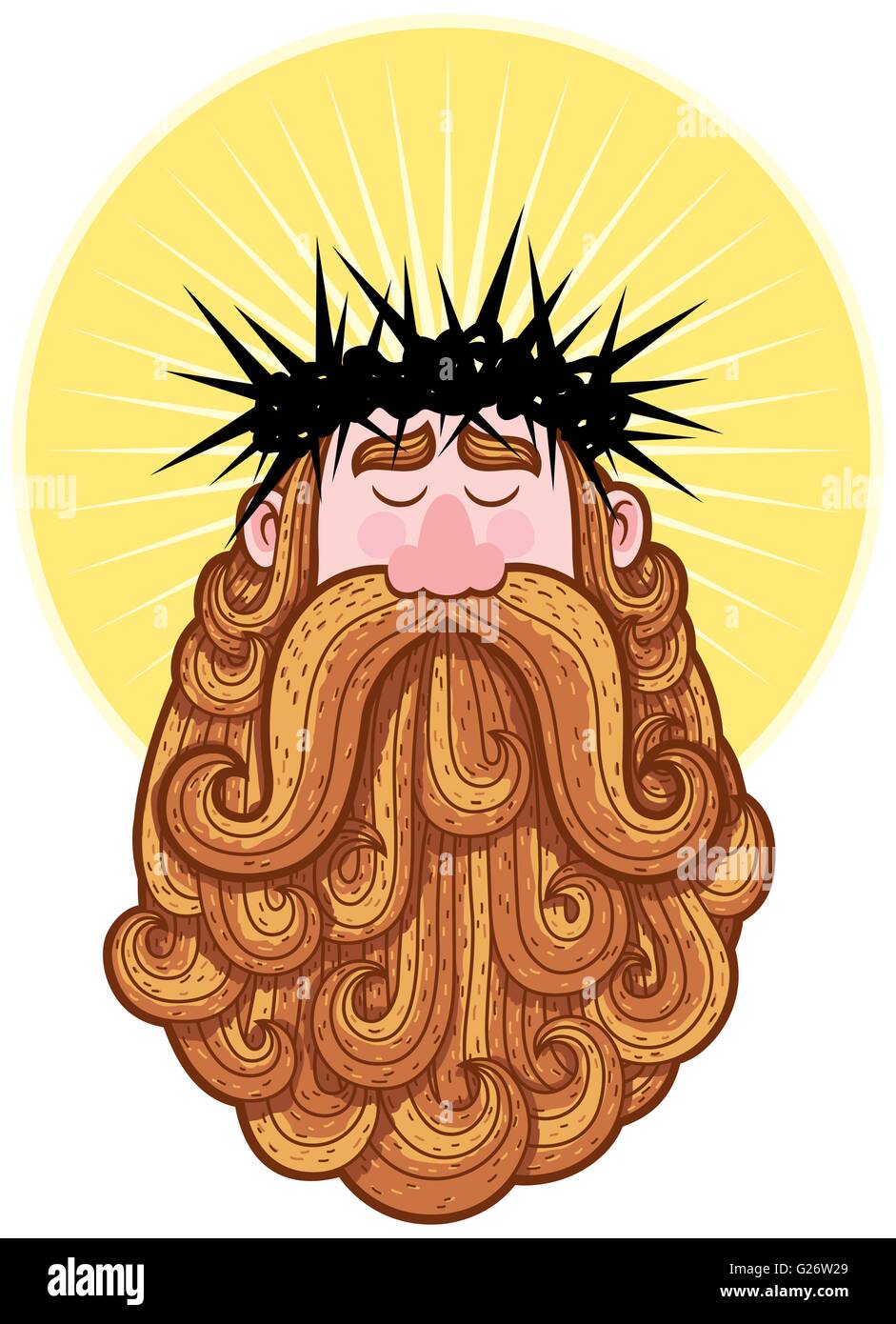 Portrait de Jésus le Christ portant couronne d'épines. Illustration de Vecteur