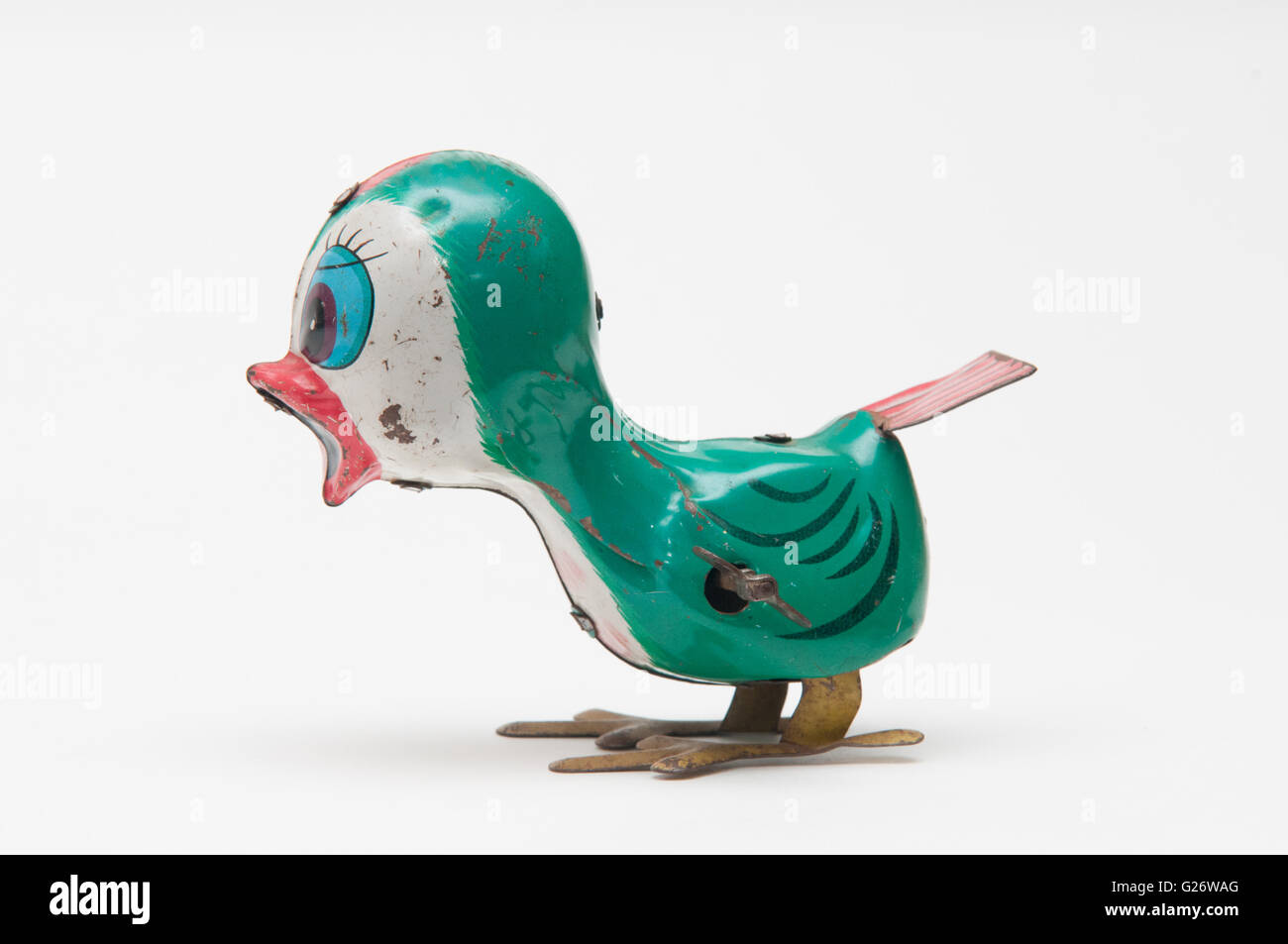Vintage toy twitter bird, idéal pour différents médias sociaux logo pour retro page web Banque D'Images