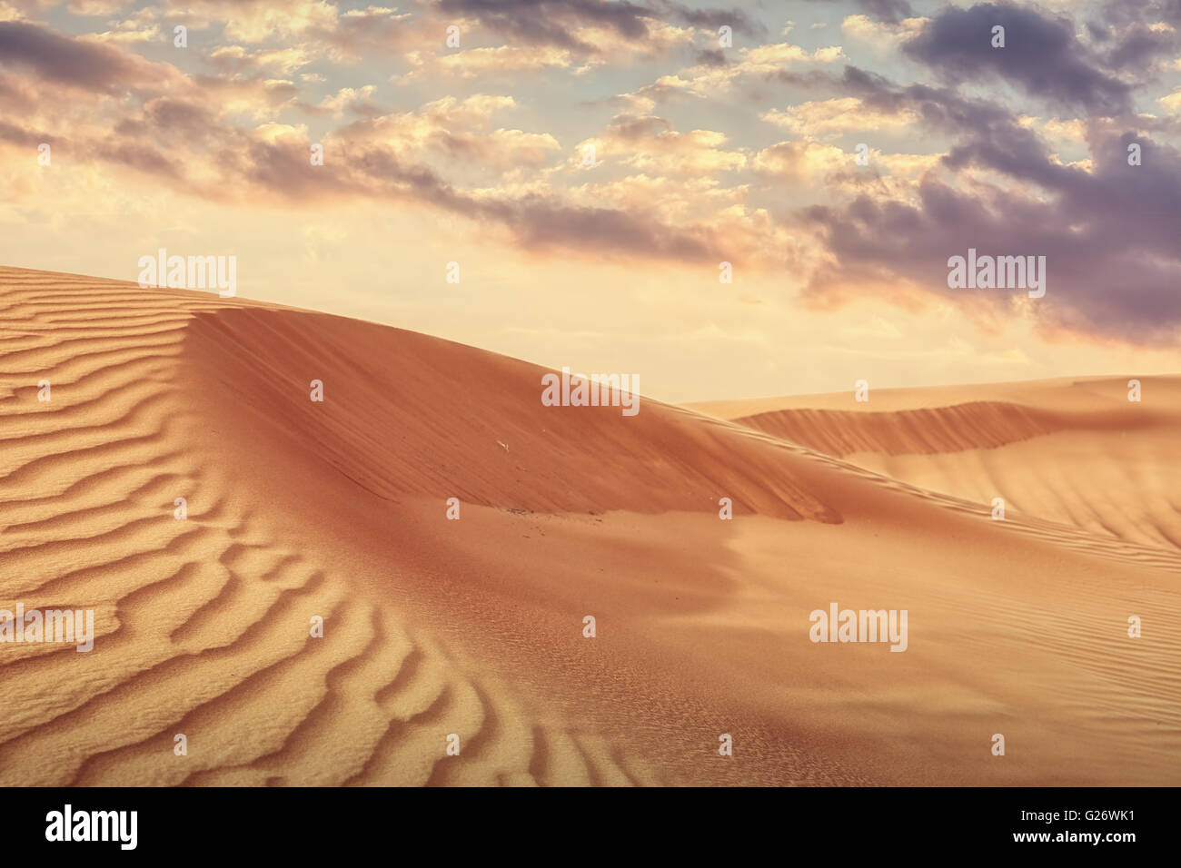 Paysage désertique à Dubaï Banque D'Images