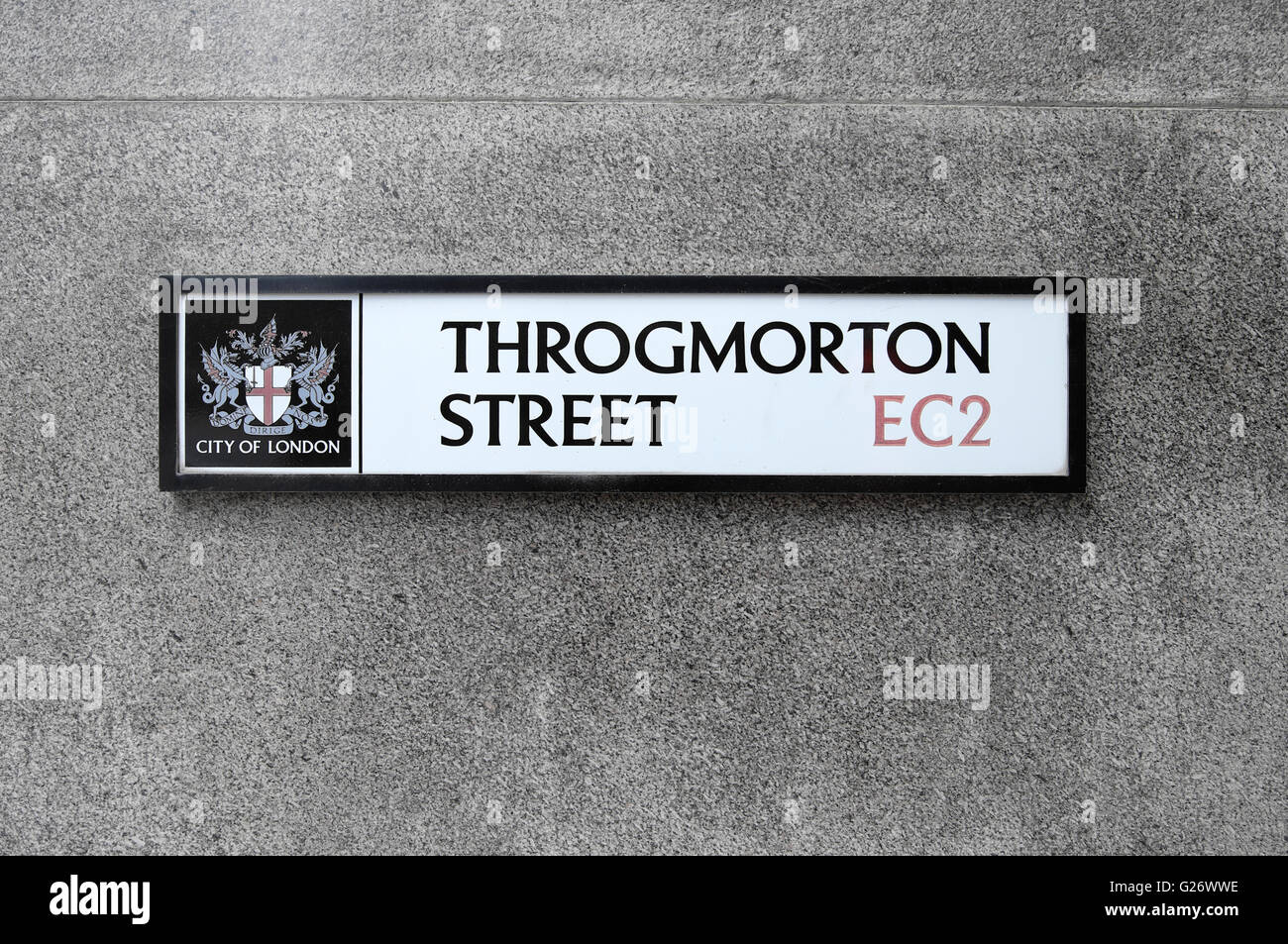 Throgmorton Street sign dans la ville de London EC2 KATHY DEWITT Banque D'Images