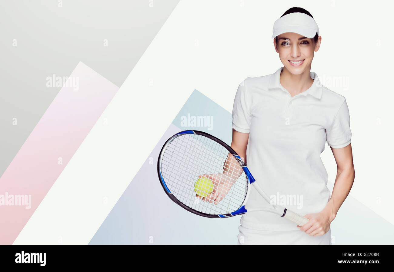 Image composite de l'athlète féminin jouant au tennis Banque D'Images