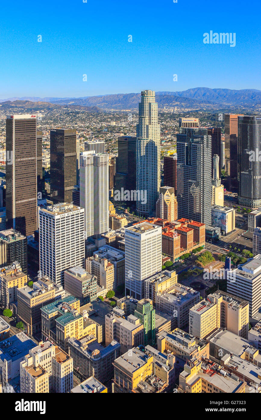 Antenne du centre-ville de Los Angeles Banque D'Images