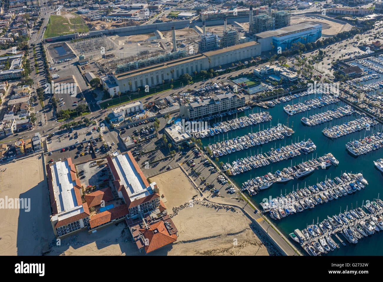 Antenne du centre-ville de Los Angeles Banque D'Images
