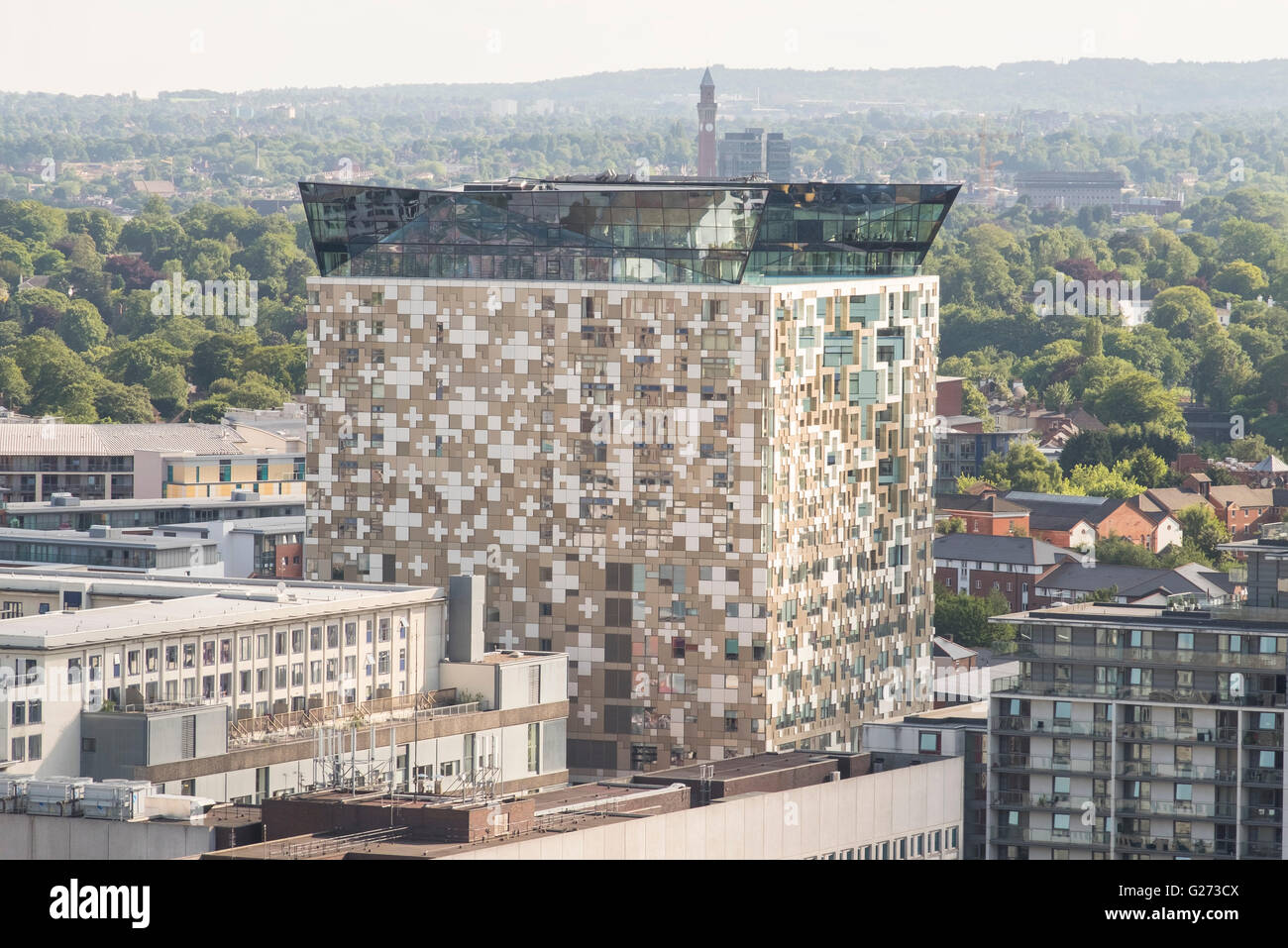 Photographie aérienne du centre-ville de Birmingham, Angleterre le cube. Banque D'Images
