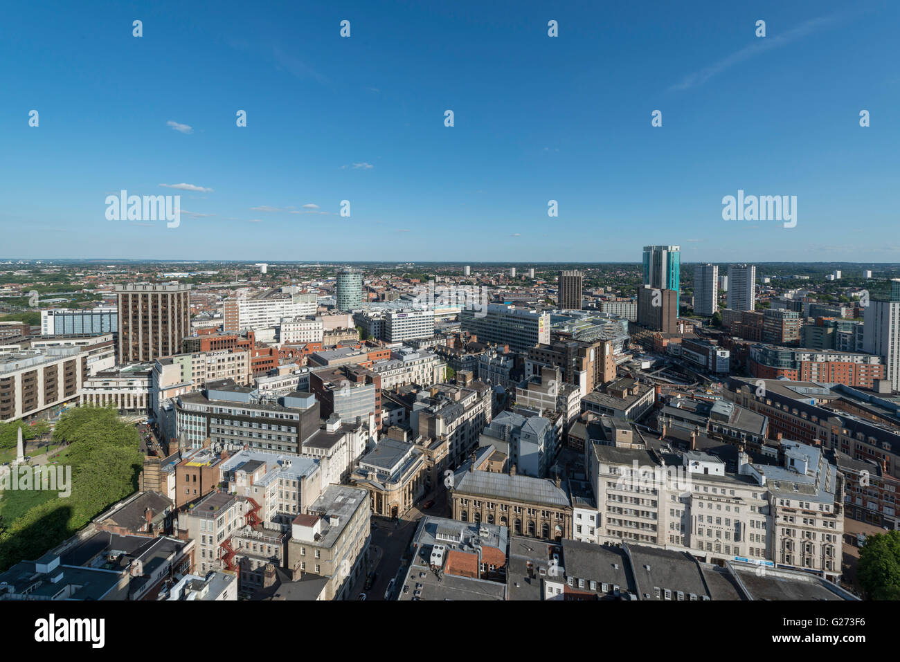 Photographie aérienne du centre-ville de Birmingham, en Angleterre. Banque D'Images