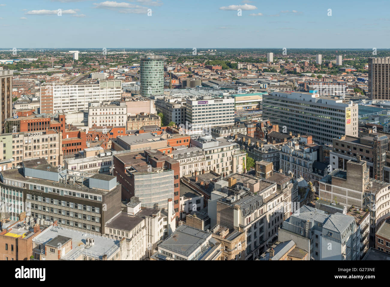 Photographie aérienne du centre-ville de Birmingham, en Angleterre. Banque D'Images