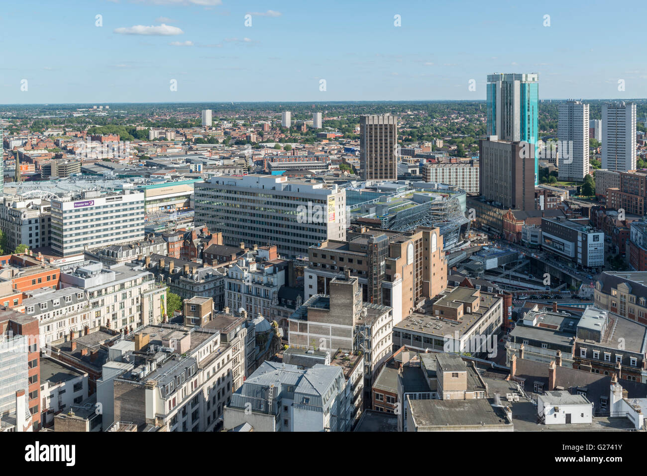 Photographie aérienne du centre-ville de Birmingham, en Angleterre. Banque D'Images