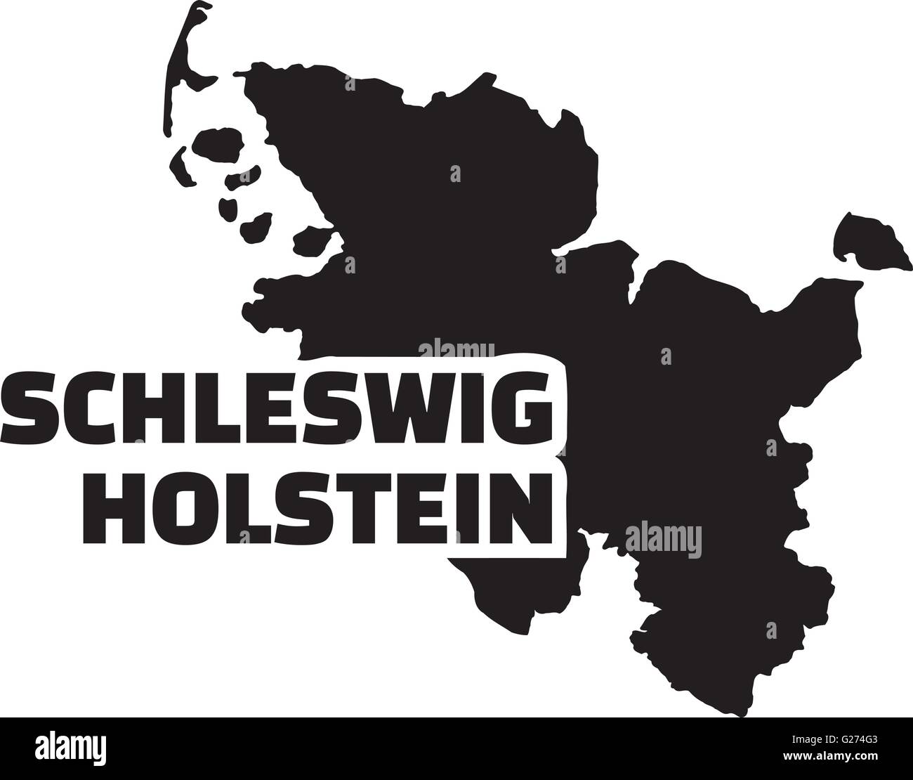 Schleswig-Holstein plan avec titre Illustration de Vecteur