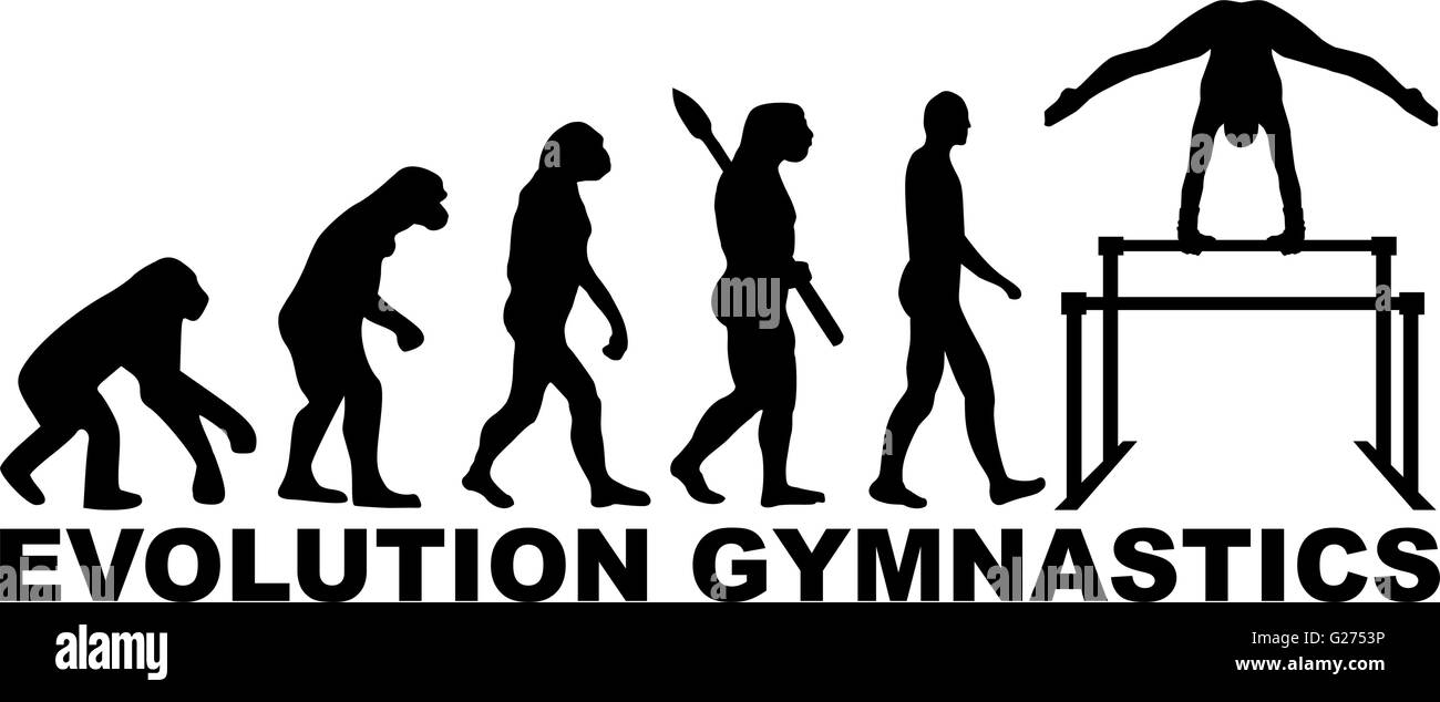 Évolution de la gymnastique avec barres asymétriques Illustration de Vecteur