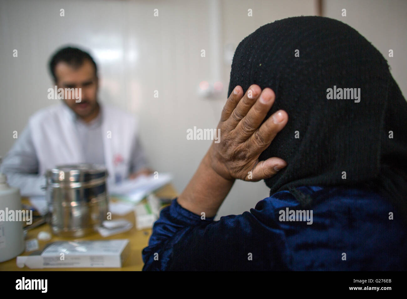 Centre médical sur les personnes déplacées Banque D'Images