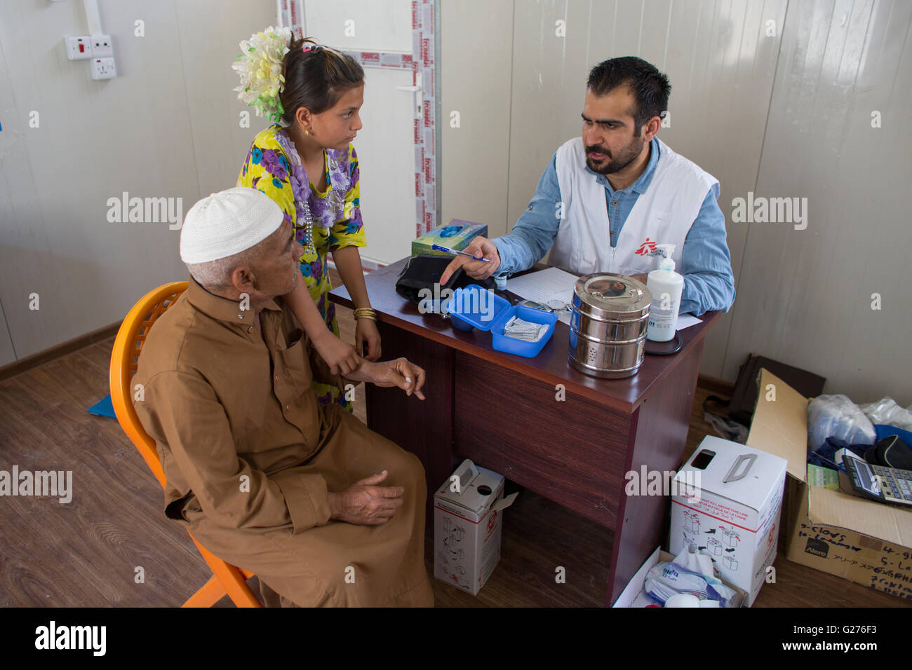 Centre médical sur les personnes déplacées Banque D'Images