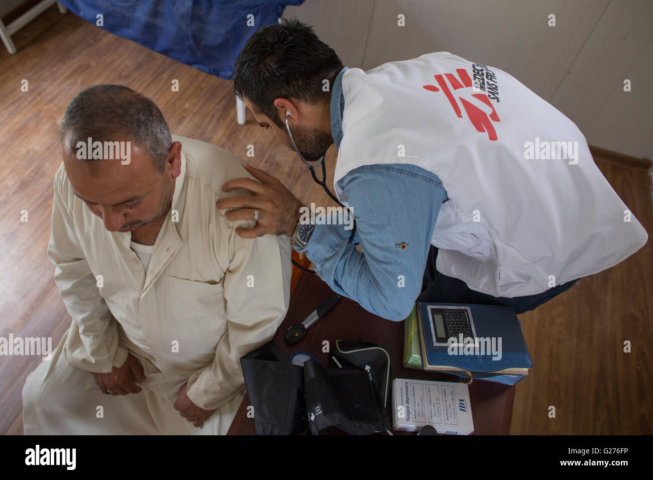 Centre médical sur les personnes déplacées Banque D'Images