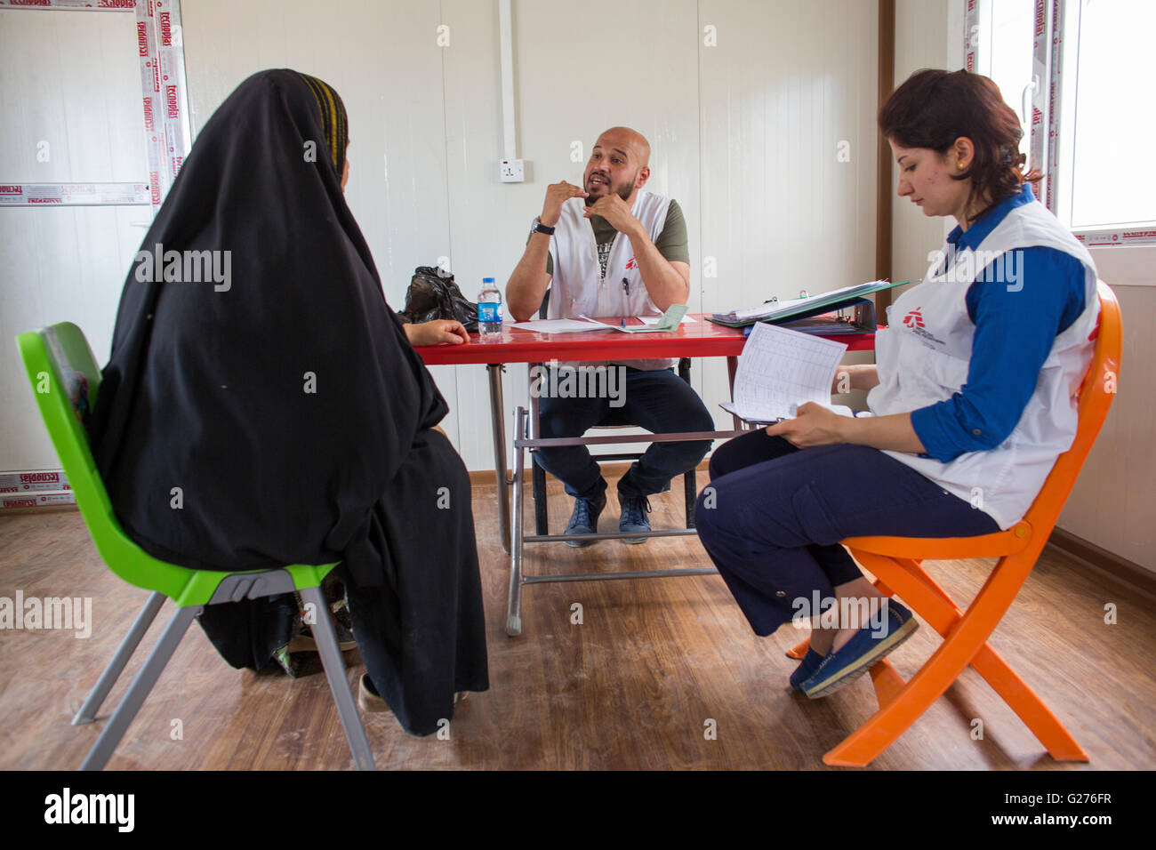 Centre médical sur les personnes déplacées Banque D'Images