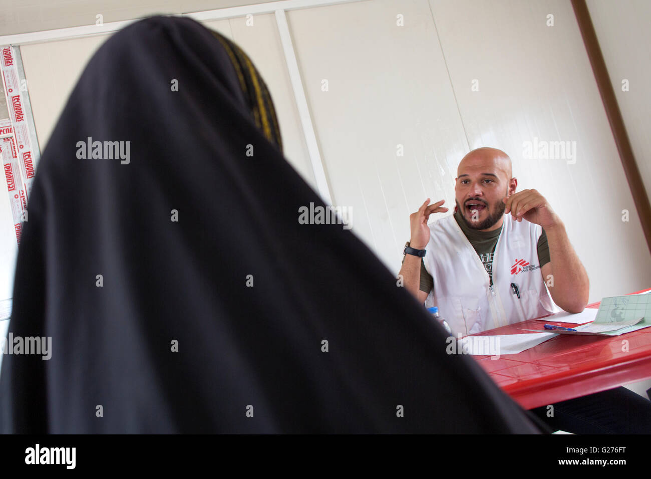 Centre médical sur les personnes déplacées Banque D'Images