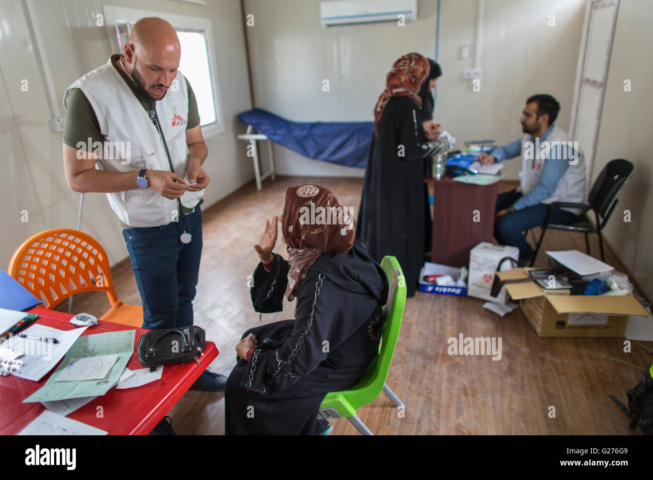 Centre médical sur les personnes déplacées Banque D'Images