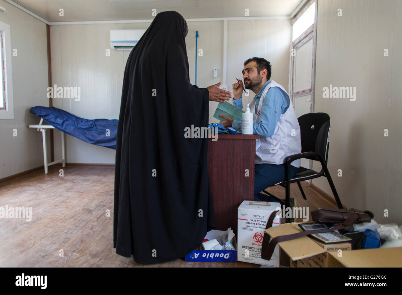 Centre médical sur les personnes déplacées Banque D'Images