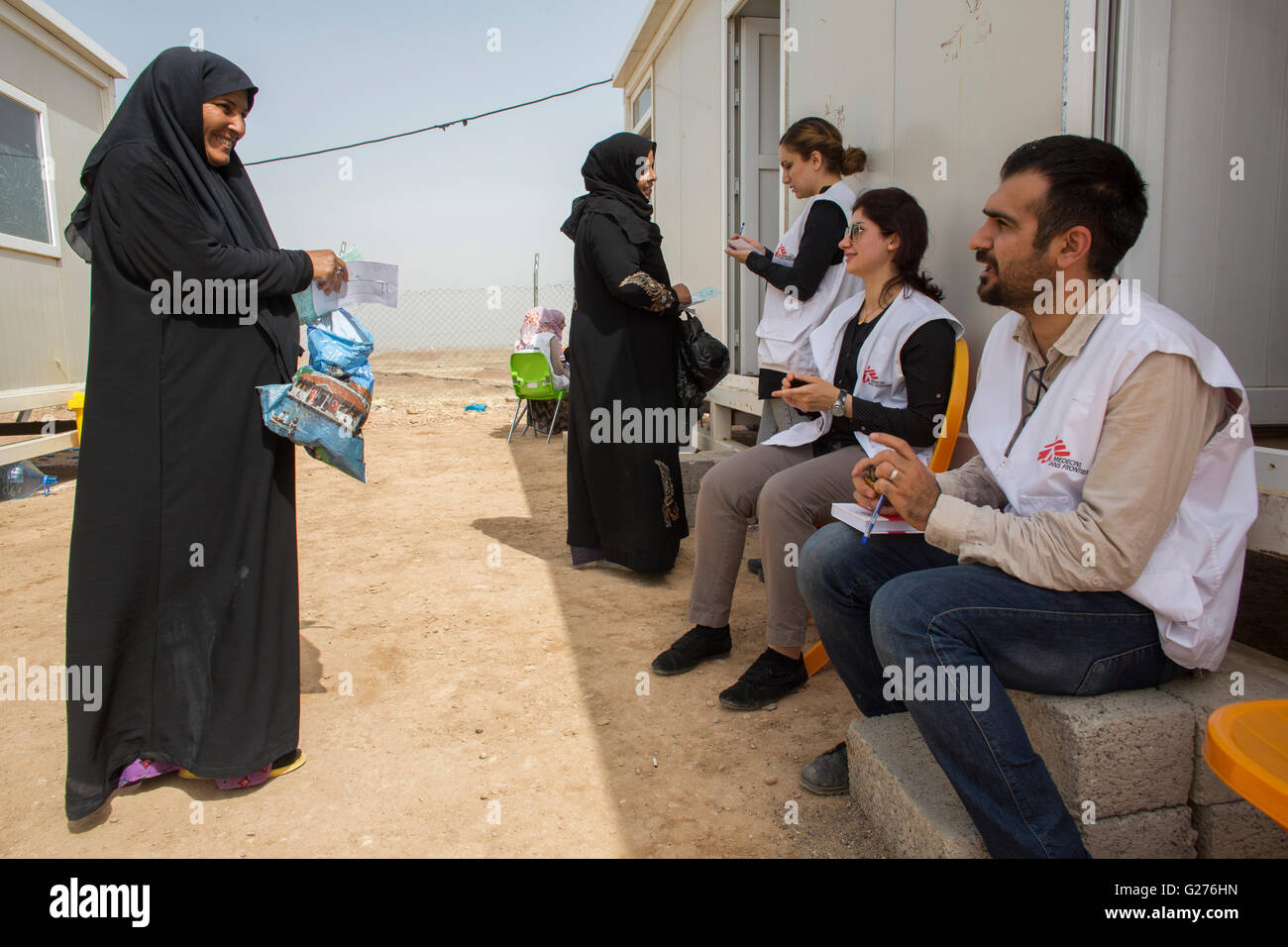 Centre médical sur les personnes déplacées Banque D'Images