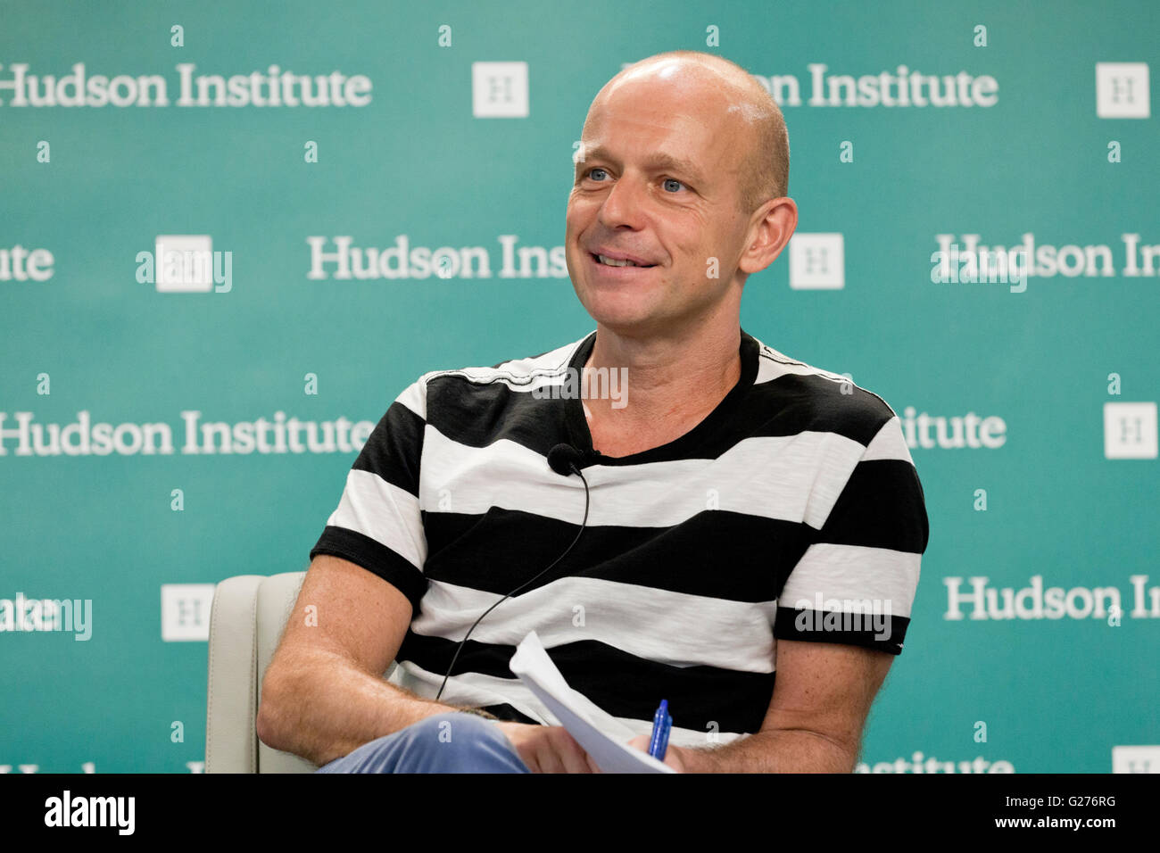 29 avril 2016 - Steve Hilton, auteur, PDG de Crowdpac, et ancien conseiller politique du premier ministre David Cameron Banque D'Images