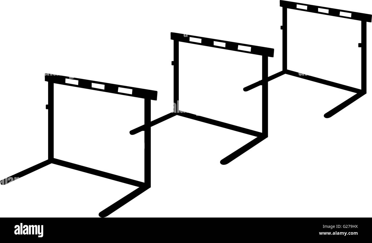 Trois obstacles dans une rangée Illustration de Vecteur