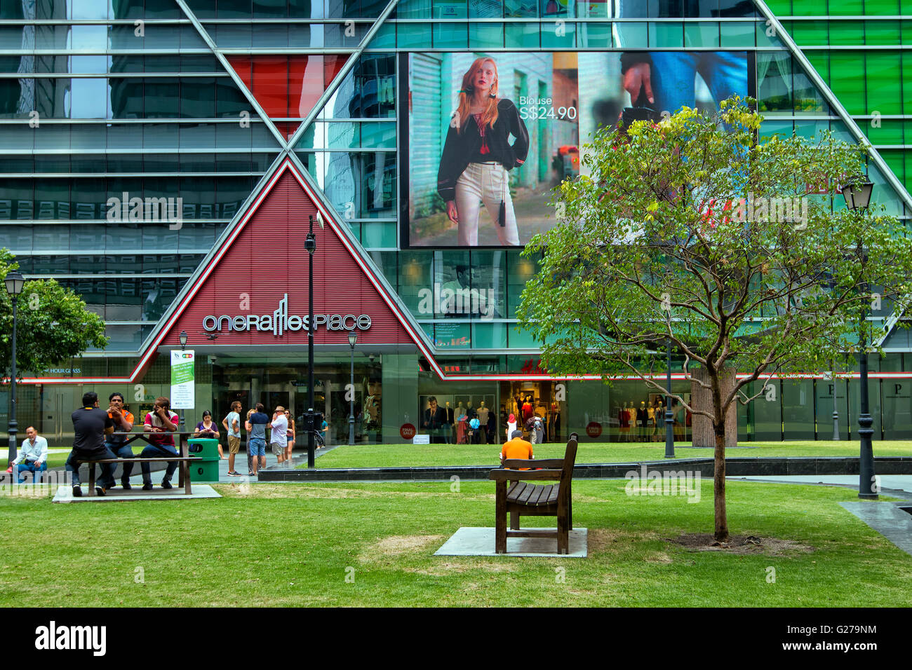 Shopping Mall à Raffles square, Singapour Banque D'Images