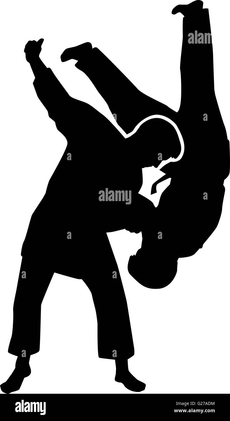 Silhouette Combattants Judo Image Vectorielle Stock Alamy